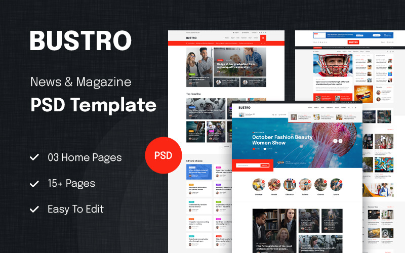 Bustro - Nyheter & Magasin PSD-mall