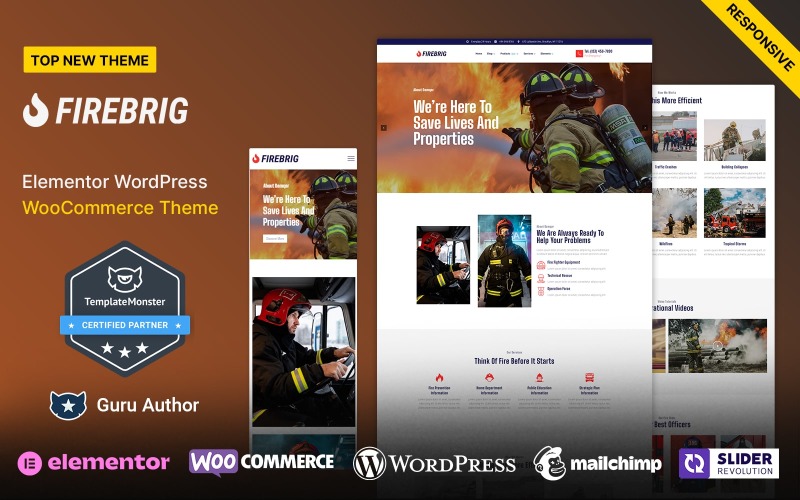 Firebrig - 安全和消防部门 WordPress 主题