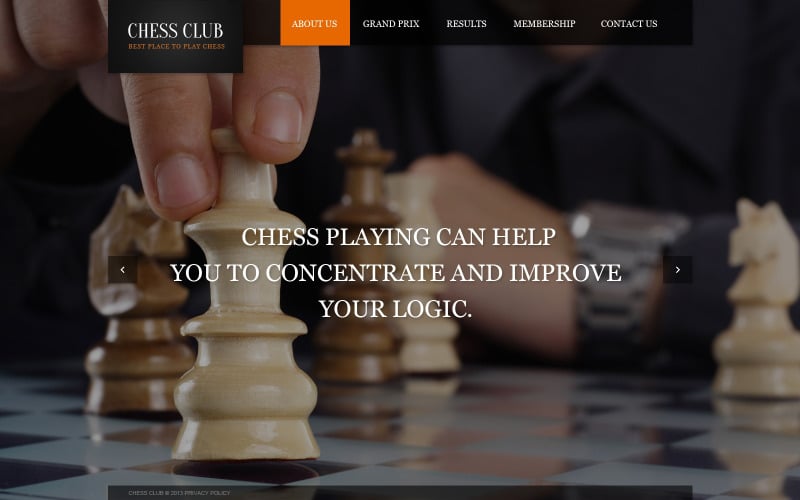 Бесплатный шаблон сайта для игры в шахматы