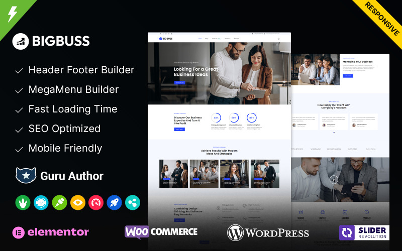 Bigbuss - WordPress-tema för företag och företag