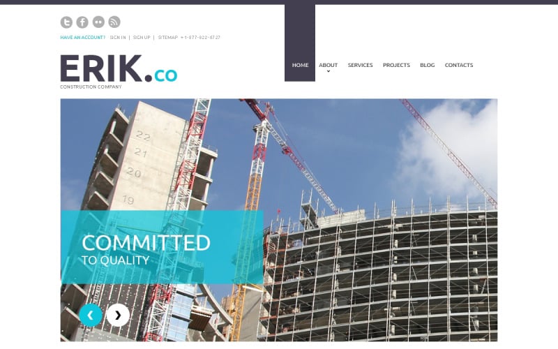 Free Building Company Responsive Website Design Template