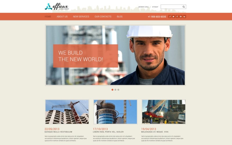 Free Construction Company Website Template TemplateMonster