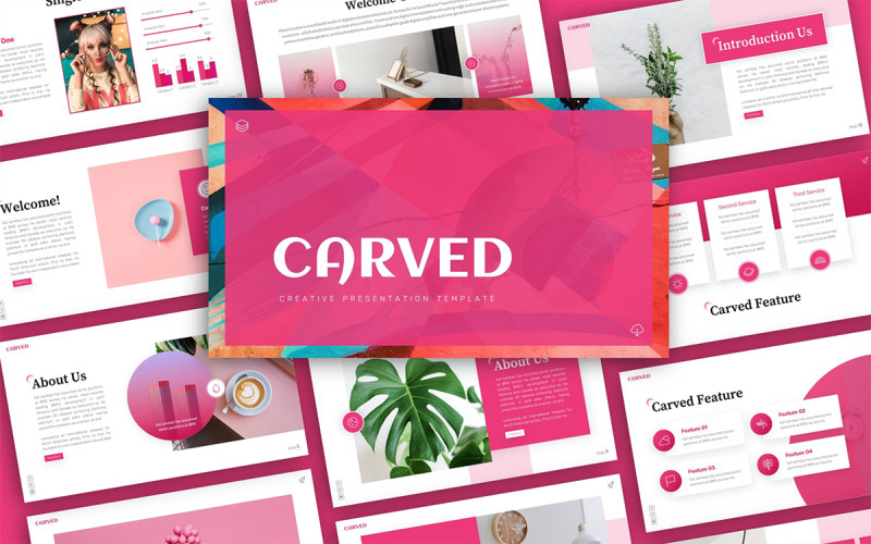 Geschnitzte kreative Mehrzweck-PowerPoint-Präsentationsvorlage