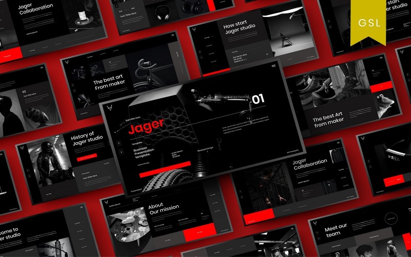 Jager - Modello di diapositiva Google aziendale