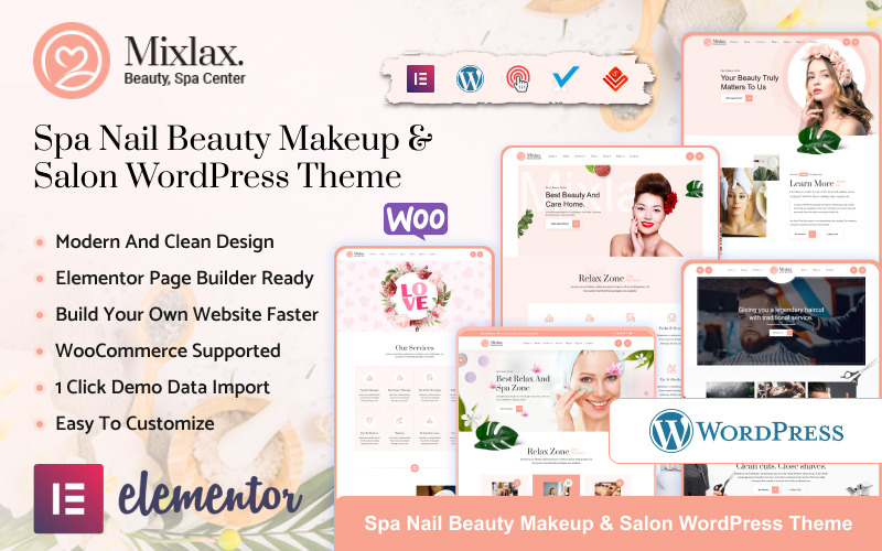 Mixlax - Beauty Spa Wellness Salon Makeup Shop Téma WordPress