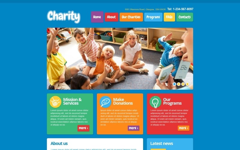 Modèle de site Web réactif gratuit pour les organismes de bienfaisance