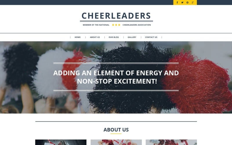 Plantilla de sitio web receptivo de animadoras gratis