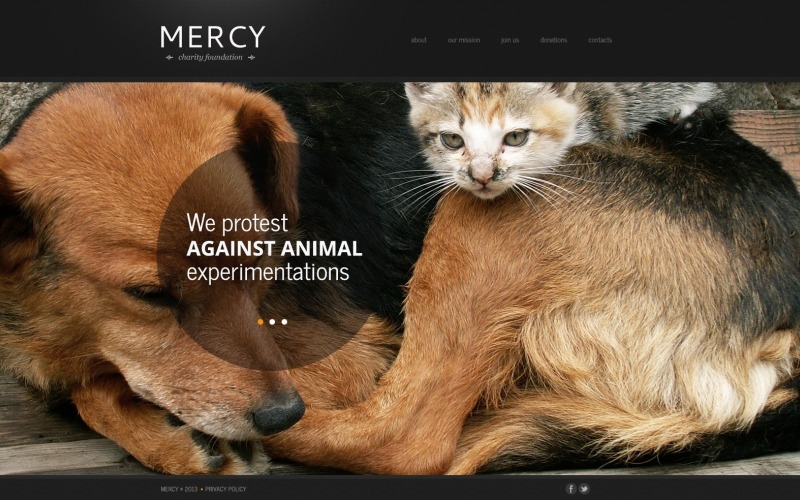 Plantilla gratuita para sitio web de donación de animales