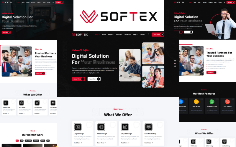 Softex - HTML5-Vorlage für Software und digitale Agenturen