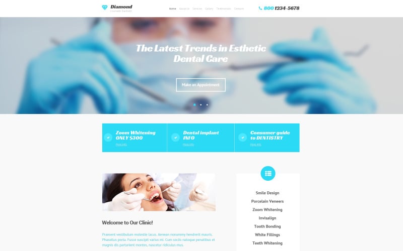 Free Dentistry Responsive Website Template