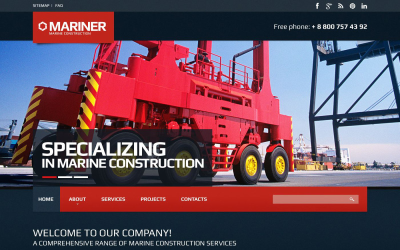 Gratis sjabloon voor de website van Concrete Company