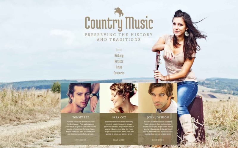 Ingyenes Country Music Fan Club webhelysablon