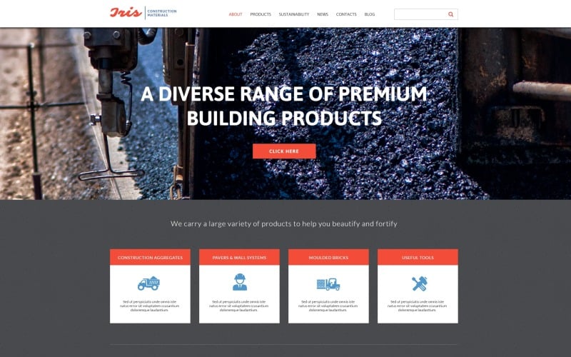 Kostenlose responsive Website-Vorlage für Betonunternehmen
