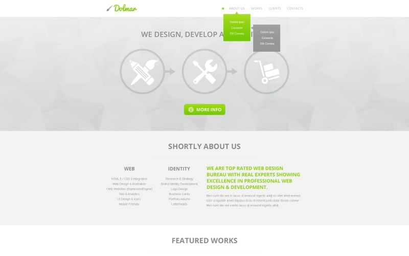 Modello di sito Web di Design Studio gratuito