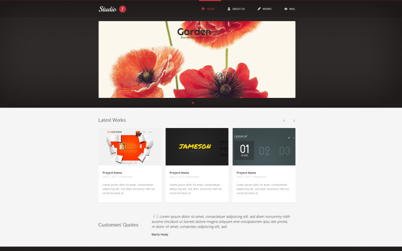 Modello di sito Web reattivo di Design Studio gratuitamente