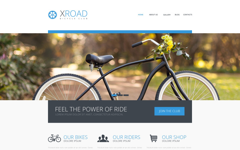 Modello gratuito di progettazione di siti Web reattivi in bicicletta