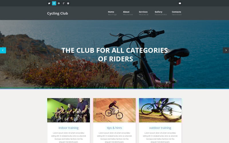 Tema del sito web reattivo gratuito per il ciclismo