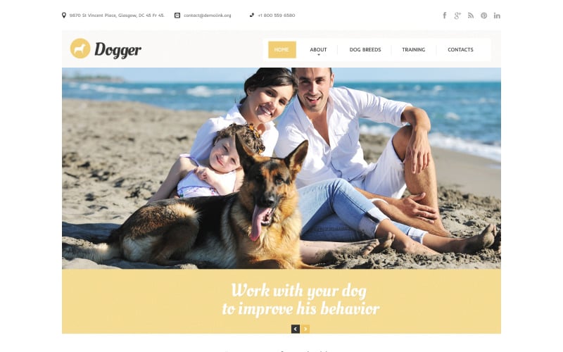 Free Dog Responsive site Template TemplateMonster