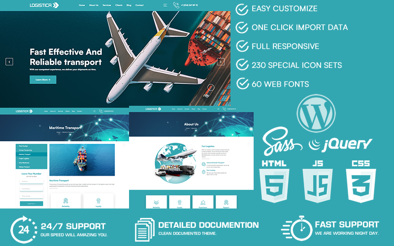 Logistica - Logistic & Transportation Service WordPress Theme
