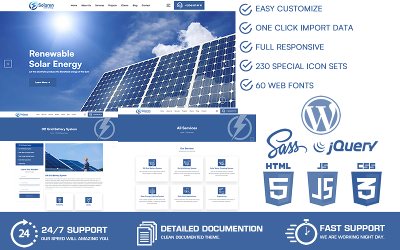 Solaren - Motyw WordPress Energia słoneczna