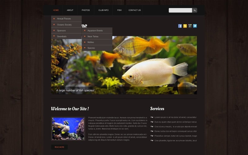 Безкоштовна адаптивна тема для веб-сайту Fish