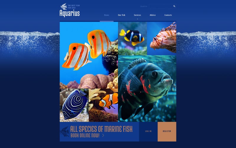 Безкоштовний адаптивний дизайн веб-сайту заводчика риб