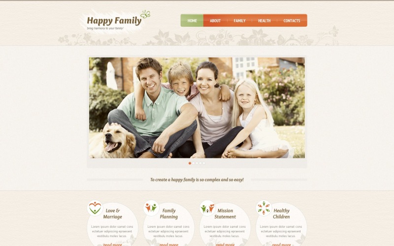 Design de site responsivo gratuito do Family Center