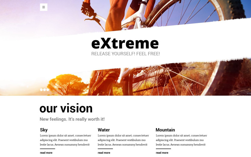 Extrém sportok ingyenes reszponzív webhelysablonja