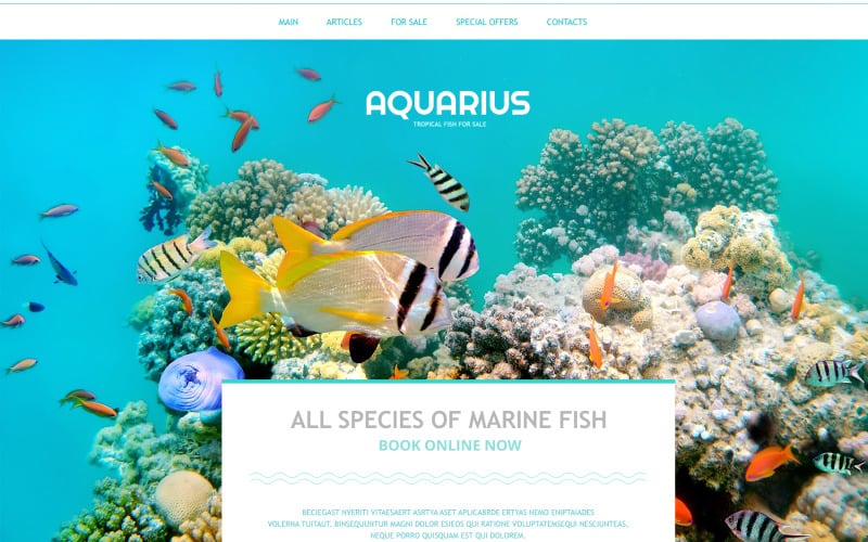 Free Aquarium Responsive Website Theme