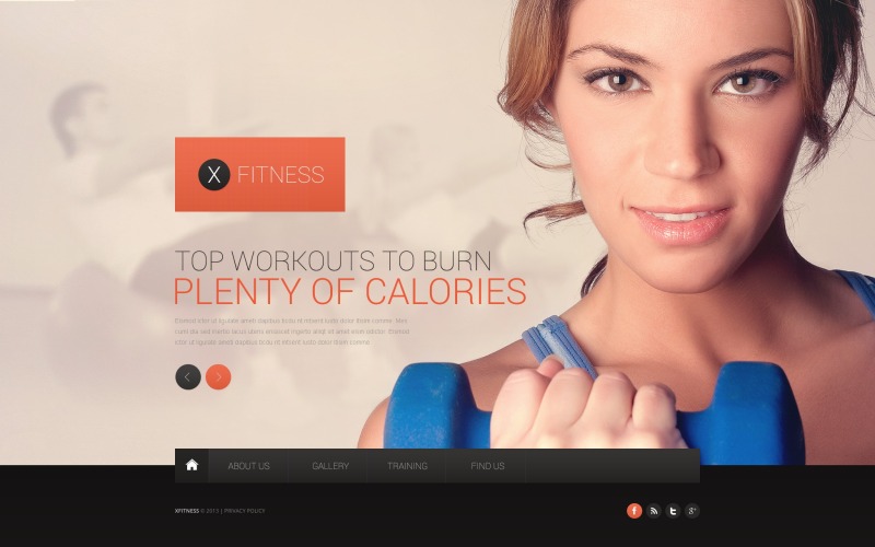 Gratis mall för fitnesswebbplats