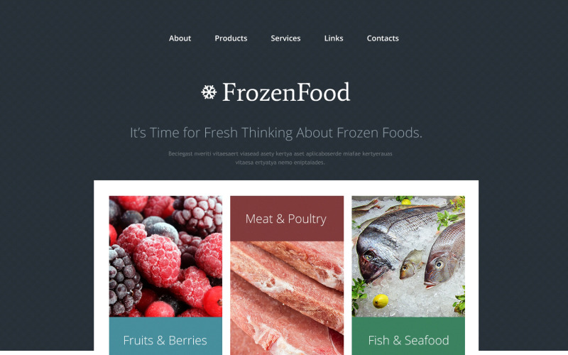Gratis ontwerp voor responsive websites voor diepvriesproducten