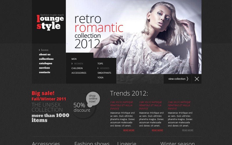 Kostenlose Modestudio-Website-Vorlage
