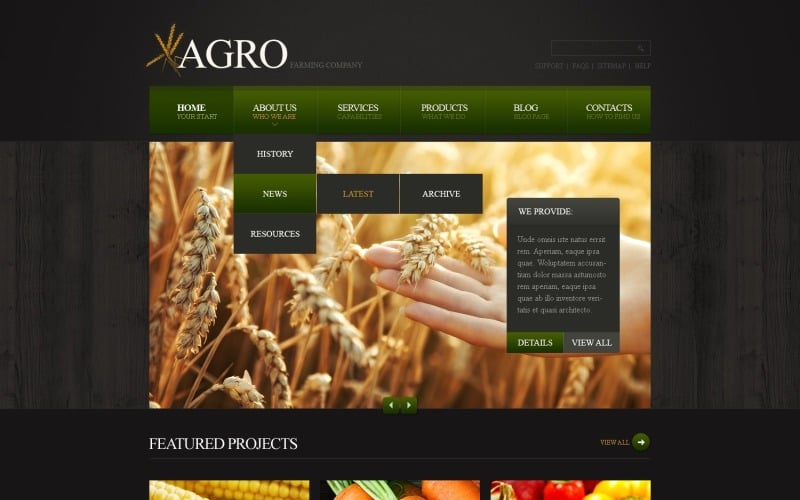 Kostenlose Responsive Website-Vorlage für Farmen