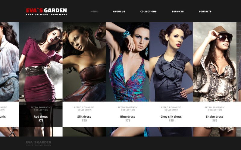Kostenvrij mode-websiteontwerp