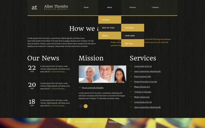 Modèle de site Web de conseiller financier gratuit