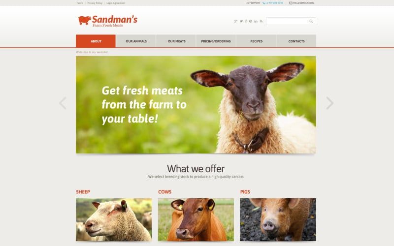 Modèle de site Web réactif gratuit pour la ferme