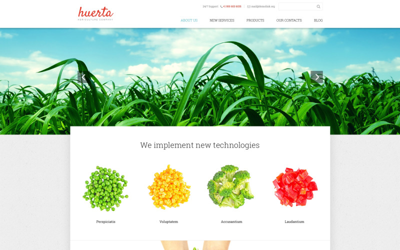 Plantilla de sitio web receptivo de tierras de cultivo gratis