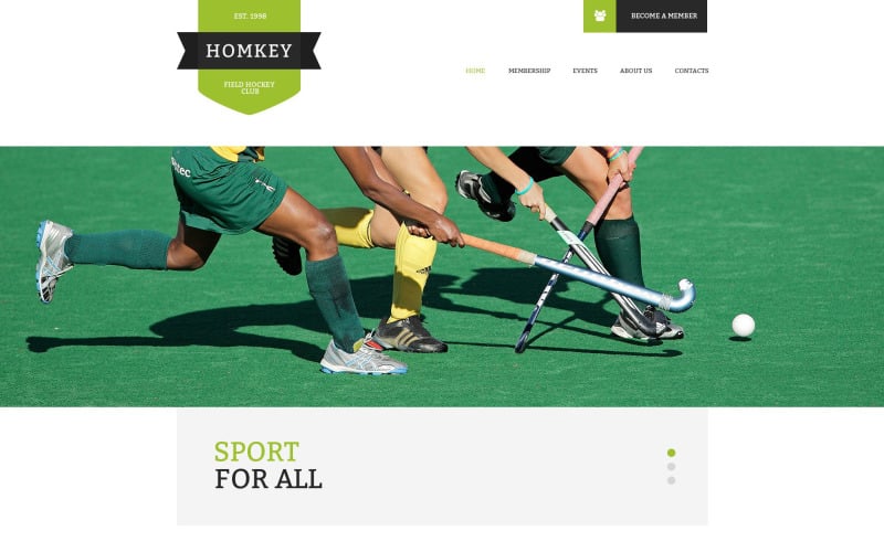 Šablona webových stránek pro pozemní hokej zdarma