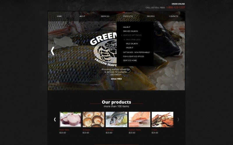 Free Frozen Food Website Design