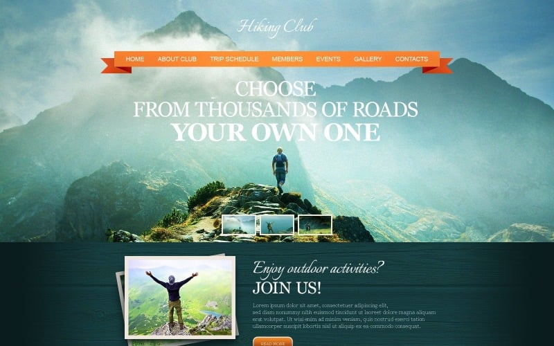 Free Hiking Website Template
