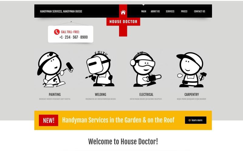 Gratis huisreparaties Responsieve websitesjabloon