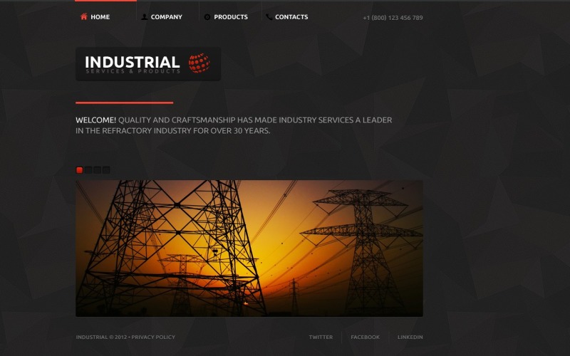 Gratis industrieel website-ontwerp