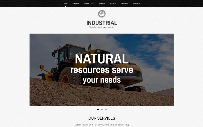 Gratis sjabloon voor industriële responsieve website