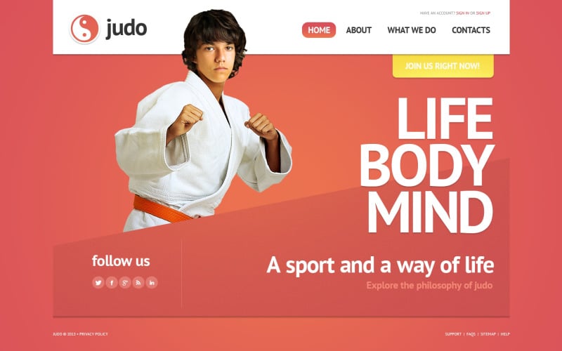 Gratis webbplatsmall för judo