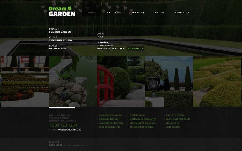 Gratis websitesjabloon voor tuinontwerp