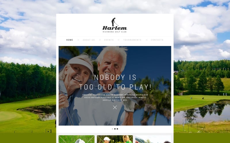 Ingyenes golfozás minden korosztály számára webhelysablon