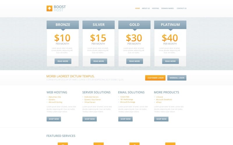 Modèle de site Web réactif d'hébergement gratuit
