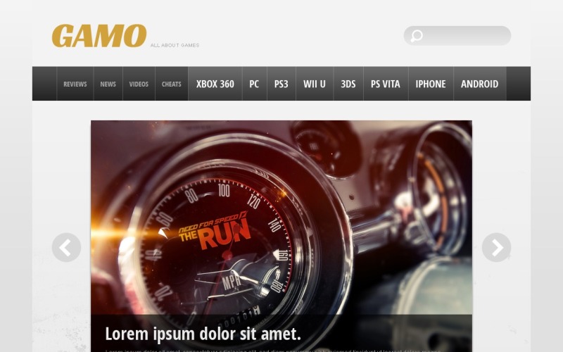 Modello di sito Web per portale di giochi gratuito