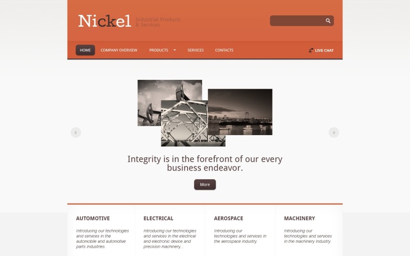Modello gratuito di sito Web industriale