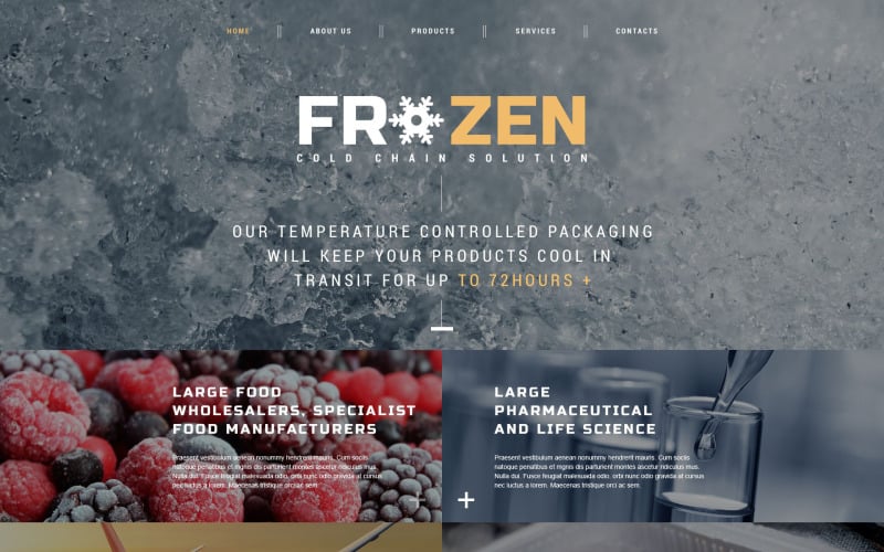 Modelo de Site Responsivo de Alimentos Congelados Grátis